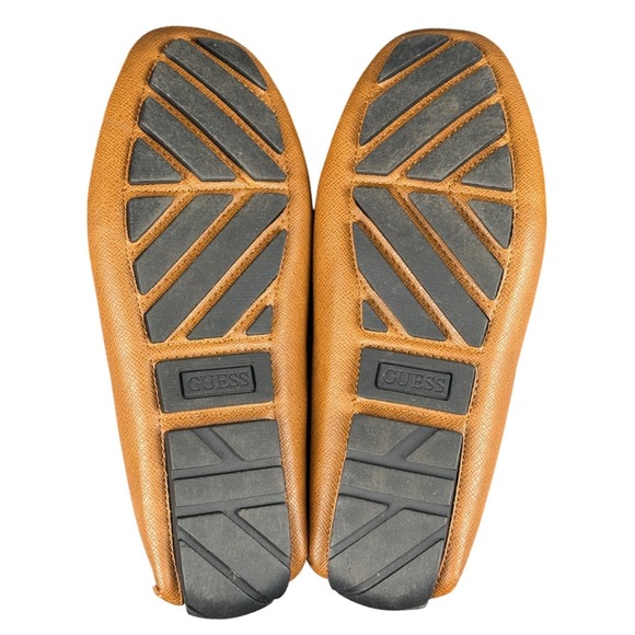 Guess Brown Leather Driving Loafers Men's 9.5 Slip On Moc Toe Shoes Slip on - Picture 7 of 7